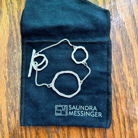 Saundra Messinger Sterling Silver w/Diamond Bracelet - Picture 1 of 5